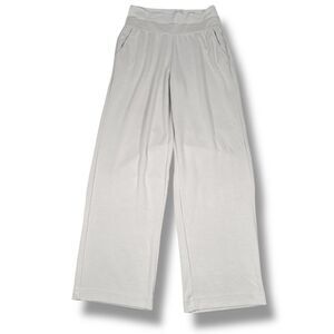 Athleta‎ Baggy Pants Women’s Medium Light Beige Slash Pockets Double Waist Band